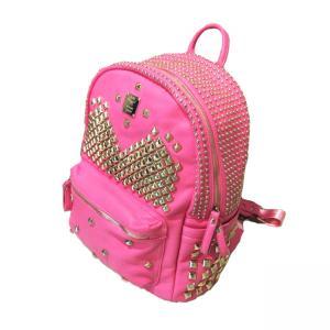 Cool Punk Style Rivet Pure Backpack - Pink..