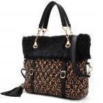 Style Leopard Diamond Tassel Shoulder Bag Handbags