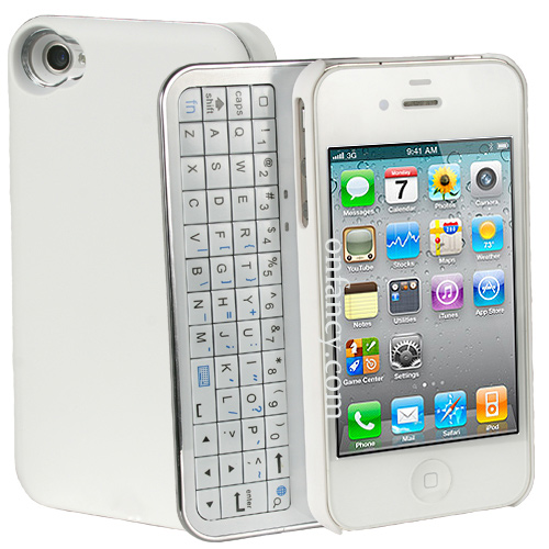 Sliding White Bluetooth Keyboard+hardshell Case For Iphone 4/4s on Luulla