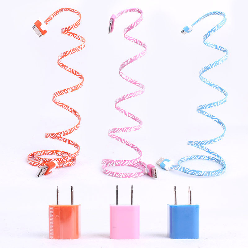 Total 6pcs/lot! Usb Cable Cord（1m） & Usb Power Charger For Iphone 4/4s